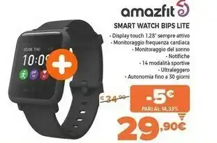 Expert Amazfit bip s lite 3,25 cm (1.28") 42 mm tft nero offerta