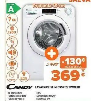 Expert Css4127twme/1-11 lavatrice caricamento frontale 7 kg 1200 giri/min a bianco offerta