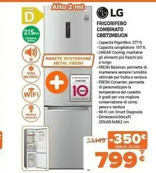 Expert Frigorifero combinato gbb72mbugn offerta