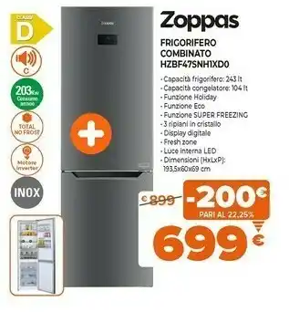 Expert Frigorifero combinato hzbf47snh1xd0 offerta