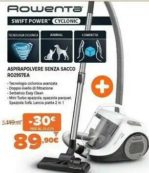 Expert Aspirapolvere senza sacco ro2957ea offerta