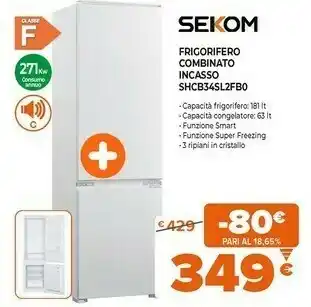 Expert Frigorifero combinato incasso shcb34sl2fb0 offerta