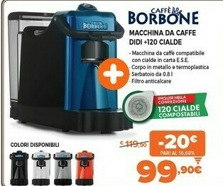 Expert Caffe borbone didi macchina per caffè a cialde 0,8 l offerta