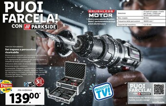 Lidl Parkside performance set trapano a percussione ricaricabile offerta