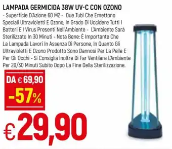Famila Lampada Germicida 38W UV-C Con Ozono offerta