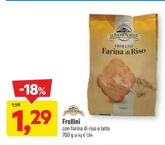 DPiù Frollini con farina di riso e latte offerta