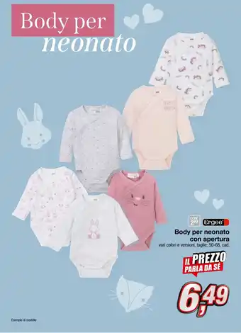 KiK Body per neonato con apertura offerta