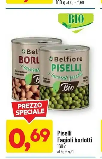 DPiù Belfiore bio - piselli freschi 160 g(ml) offerta