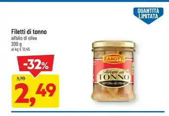 DPiù Filetti di tonno all'olio di oliva 200 g offerta