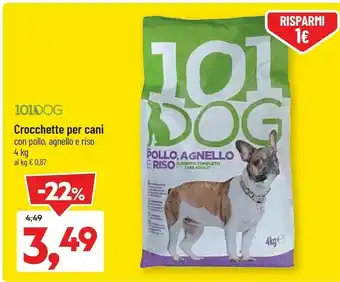 DPiù 101dog crocchette per cani con pollo offerta