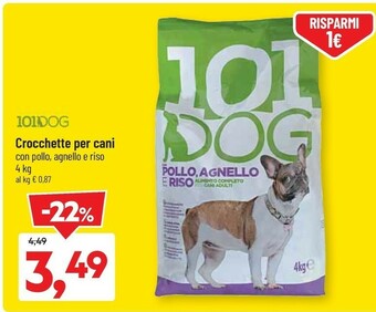DPiù 101dog crocchette per cani con pollo offerta