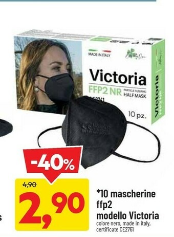 Victoria 10 mascherine ffp2 modello