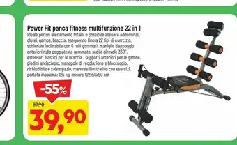 Power fit panca fitness multifunzione 22 in 1