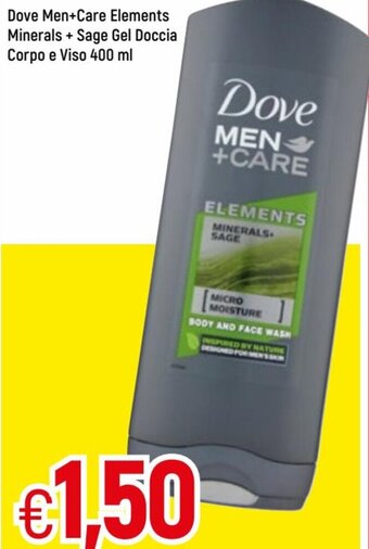 Famila Dove Men+Care Elements Minerals+Sage Gel Doccia Corpo e Viso 400 ml offerta