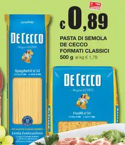 Sì con te Pasta di semola De Cecco offerta
