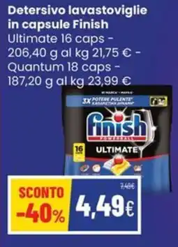 Coop Trentino Detersivo lavastoviglie in capsule Finish Ultimate offerta
