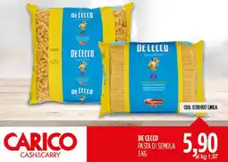 Carico Cash & Carry De Cecco pasta di semola offerta