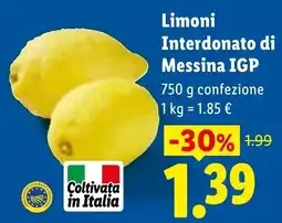 Lidl Limoni Interdonato di Messina IGP offerta