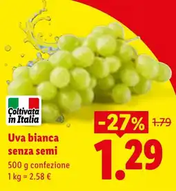 Lidl Uva bianca senza semi offerta