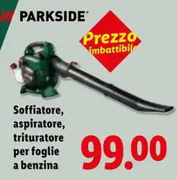 Lidl Parkside soffiatore aspiratore trituratore per foglie a benzina offerta