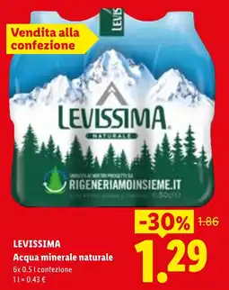 Lidl Levissima acqua minerale naturale offerta