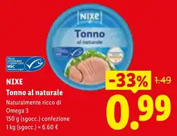 Lidl Nixe Tonno al naturale offerta