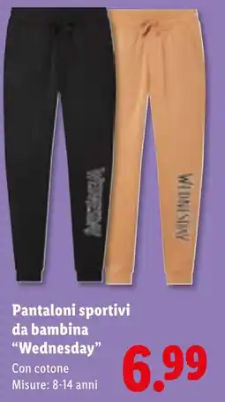 Lidl Pantaloni sportivi da bambina "Wednesday" offerta