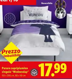 Lidl Parure copripiumino singolo "Wednesday" offerta