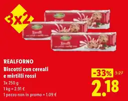 Lidl Realforo Biscotti con cereali e mirtilli rossi offerta