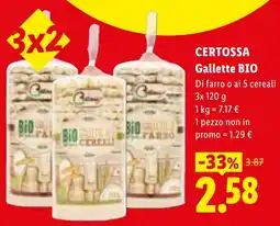 Lidl Certossa Gallette BIO offerta