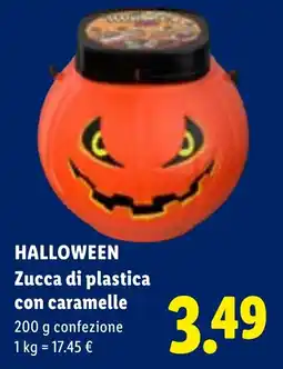 Lidl Zucca di plastica con caramellette offerta