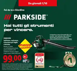 Lidl Parkside soffiatore aspiratore trituratore per foglie a benzina offerta