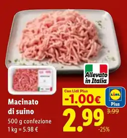 Lidl Macinato di suino offerta