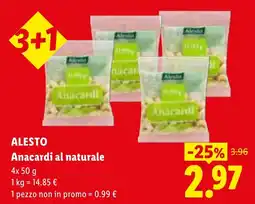 Lidl Alesto Anacardi al naturale offerta
