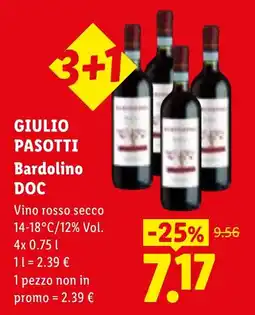 Lidl Giulio Pasotti Bardolino DOC offerta