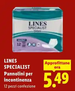 Lidl Lines Specialist Pannolini per incontinenza offerta