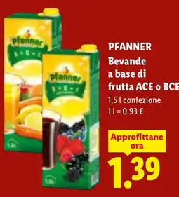 Lidl Beverage based on ACE or BCE fruit PFANNER offerta