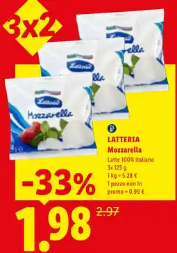 Lidl Latteria Mozzarella offerta