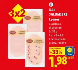 Lidl Dal Salumiere Lyoner offerta