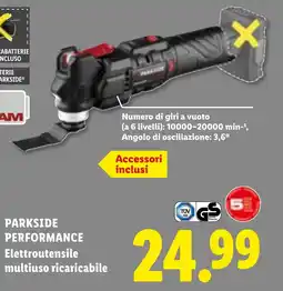 Lidl Parkside Performance Elettrot utensile multiuso ricaricabile offerta