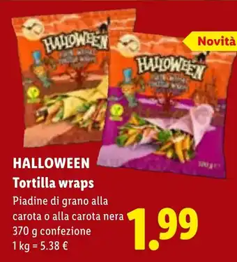 Lidl Halloween Tortilla wraps offerta