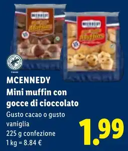 Lidl McKennedy Mini muffin con gocce di cioccolato offerta
