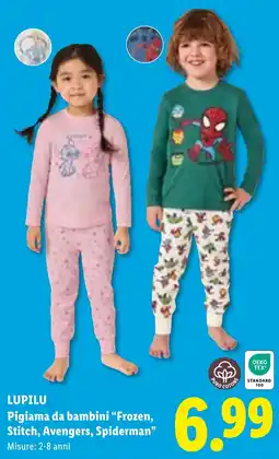 Lidl Pigiama da bambini "Frozen, Stitch, Avengers, Spiderman" offerta
