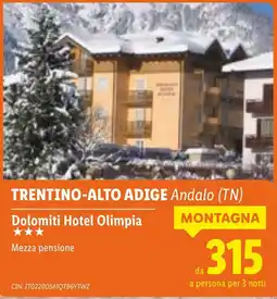 Lidl Dolomiti Hotel Olimpia offerta