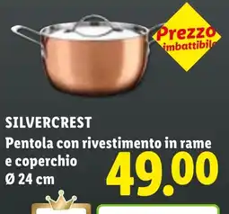 Lidl Pentola con rivestimento in rame e coperchio Silvercrest offerta