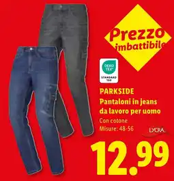 Lidl Pantalone in jeans da lavoro per uomo Parkside offerta