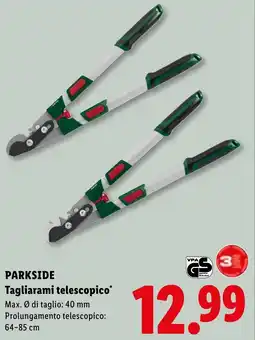 Lidl Parkside tagliarami telescopico offerta