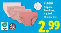 Lidl Lupilu slip da bambina offerta