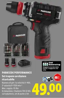 Lidl Parkside performance set trapano avvitatore ricaricabile offerta