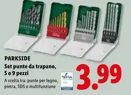 Lidl Parkside set punte da trapano offerta